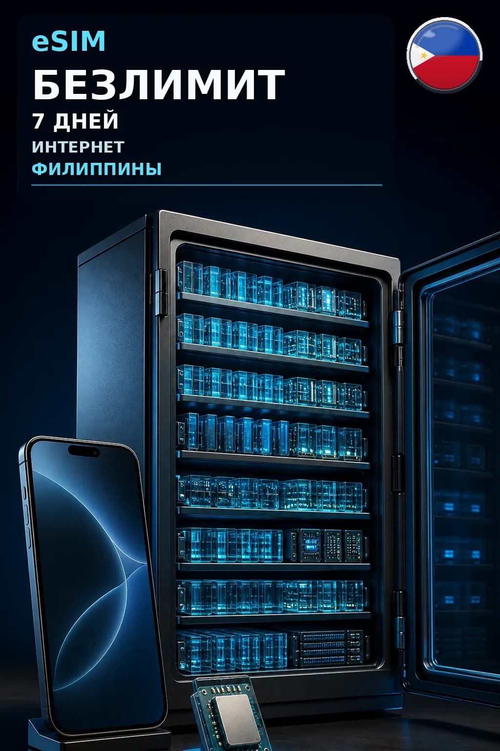 eSIM Филиппины — БЕЗЛИМИТ, 7 дней — интернет
