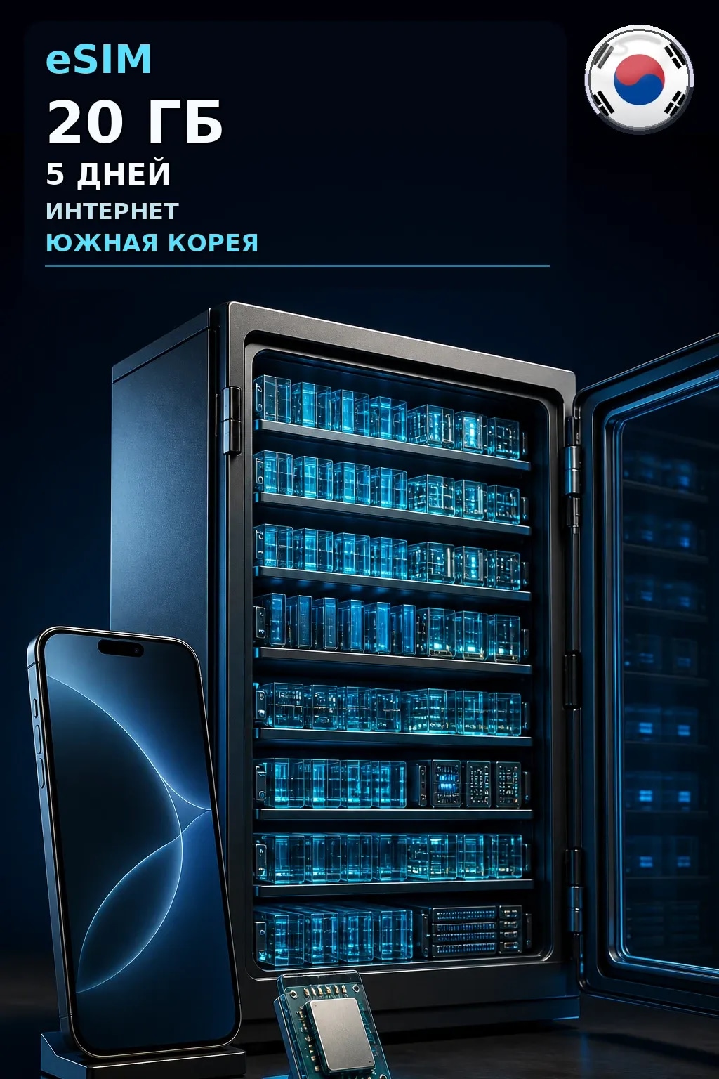 eSIM Южная Корея — 20 ГБ, 5 дней — интернет