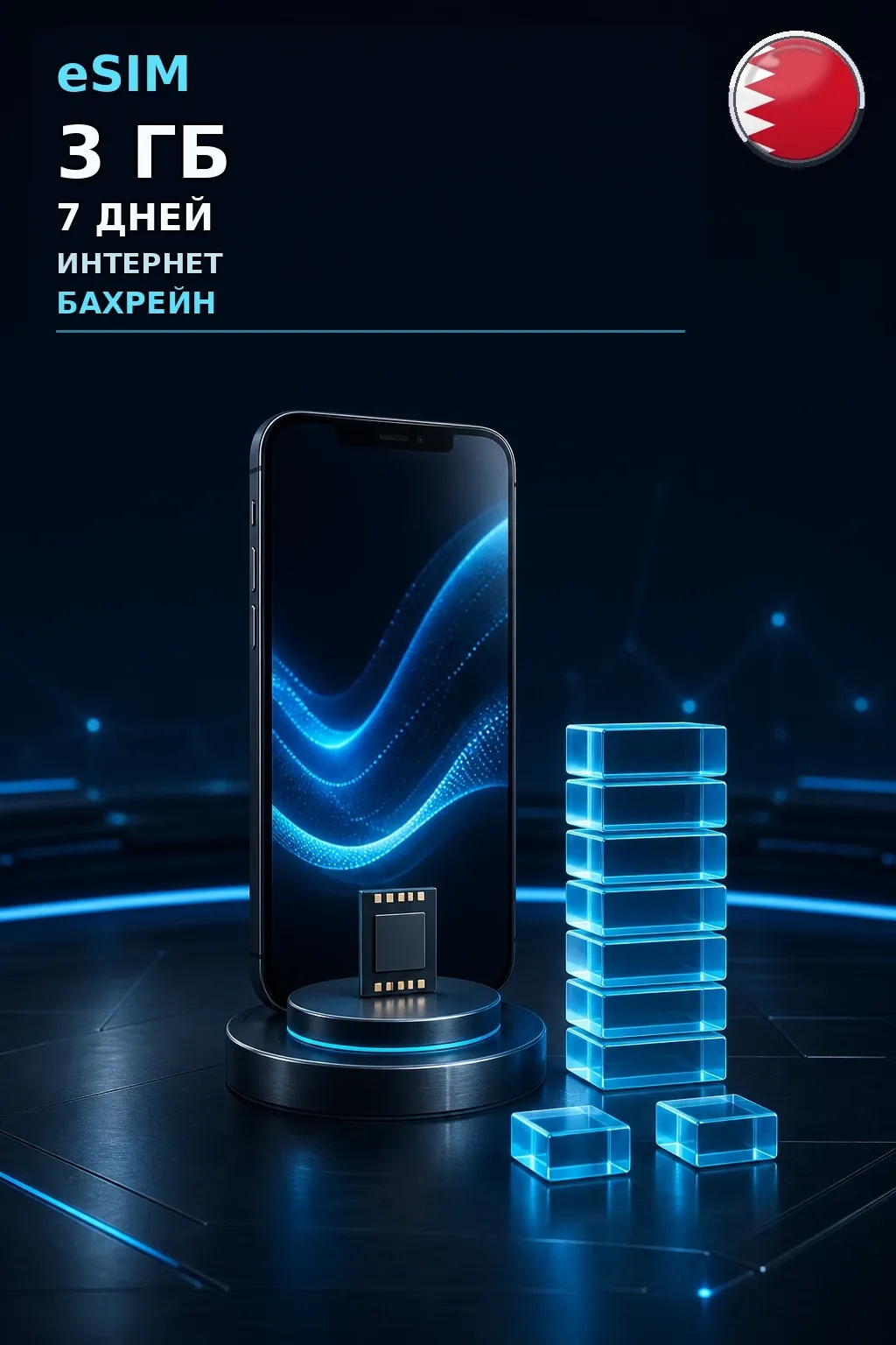 eSIM Бахрейн — 3 ГБ, 7 дней — интернет