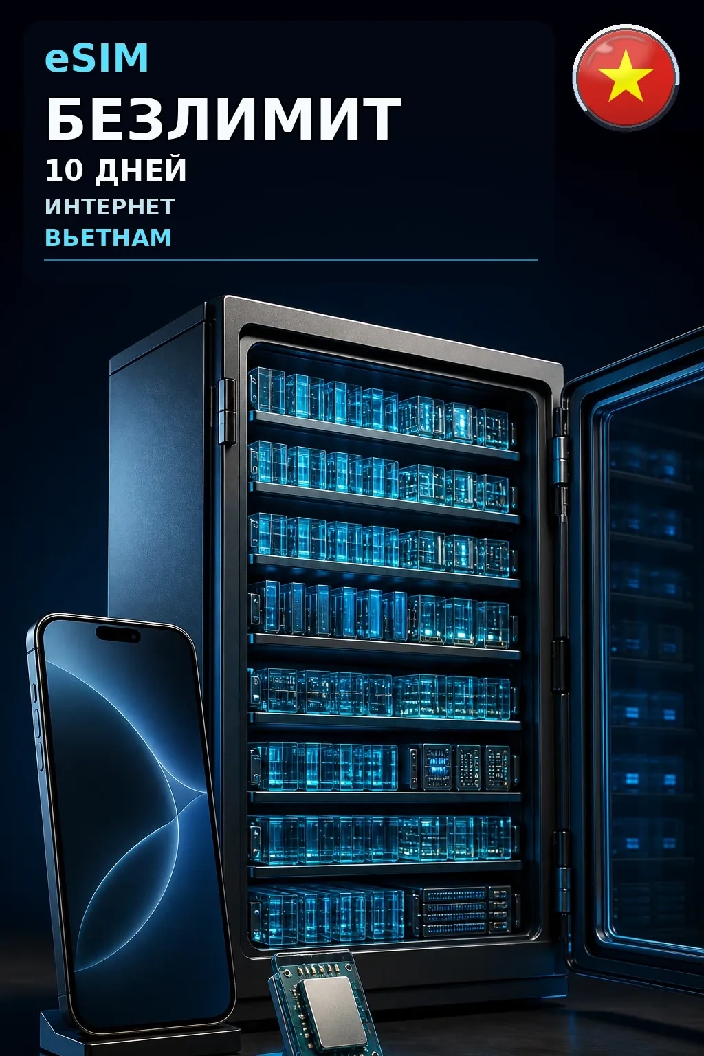 eSIM Вьетнам — БЕЗЛИМИТ, 10 дней — интернет