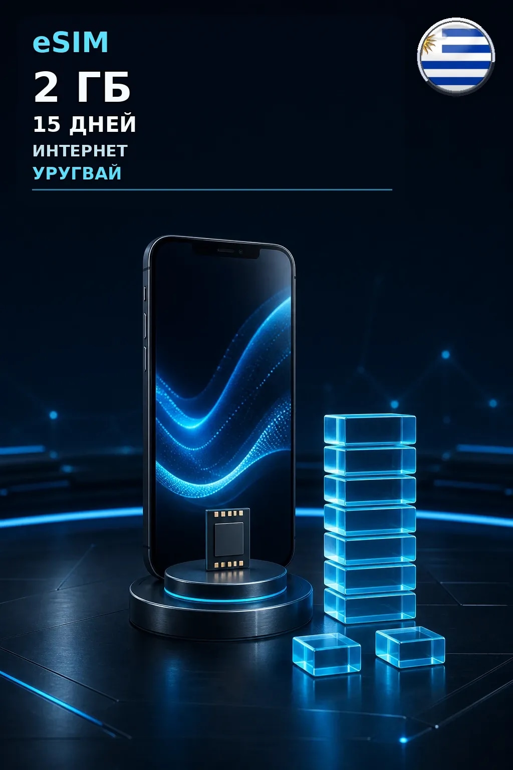 eSIM Уругвай — 2 ГБ, 15 дней — интернет