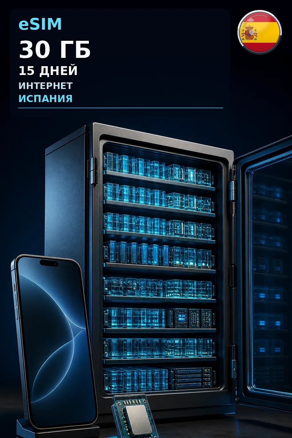 eSIM Испания — 30 ГБ, 15 дней — интернет