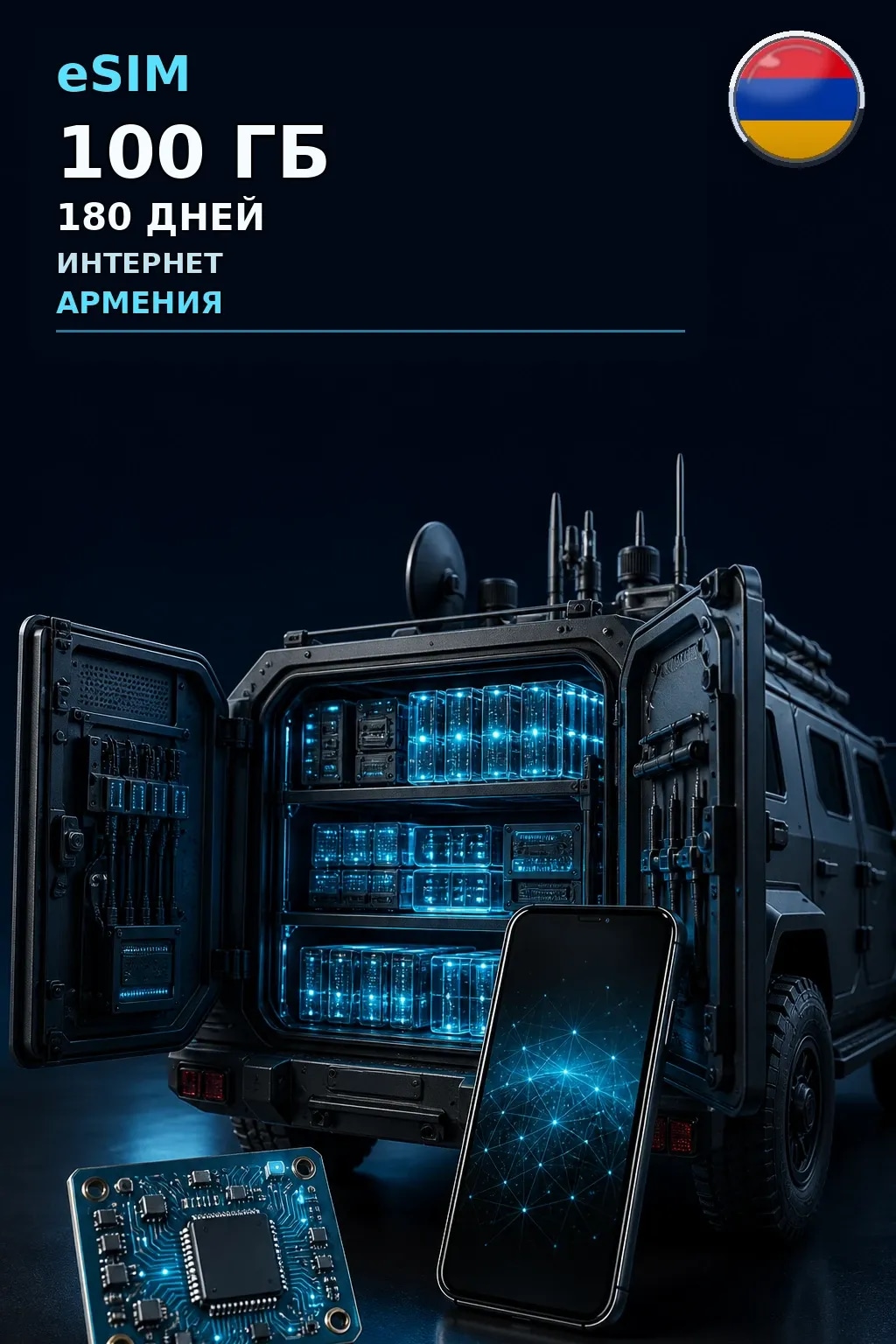 eSIM Армения — 100 ГБ, 180 дней — интернет