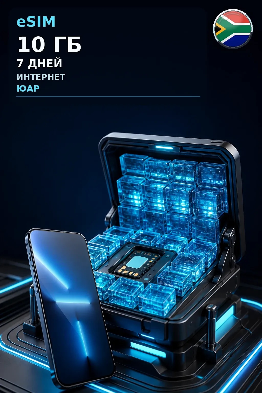 eSIM Юар — 10 ГБ, 7 дней — интернет