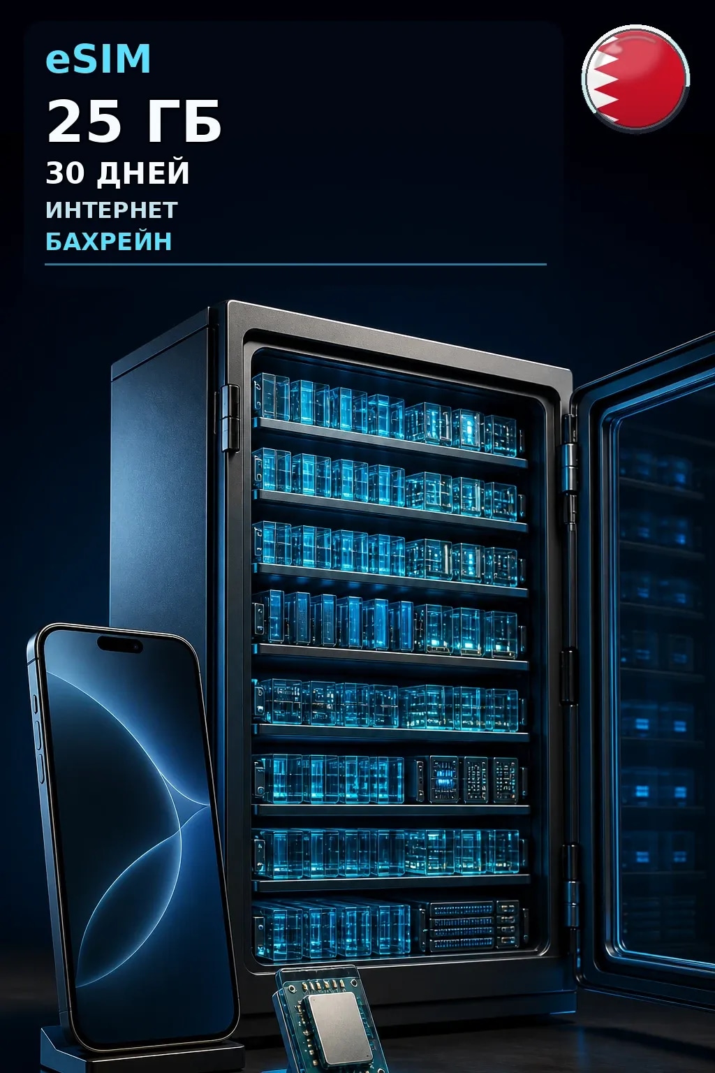 eSIM Бахрейн — 25 ГБ, 30 дней — интернет