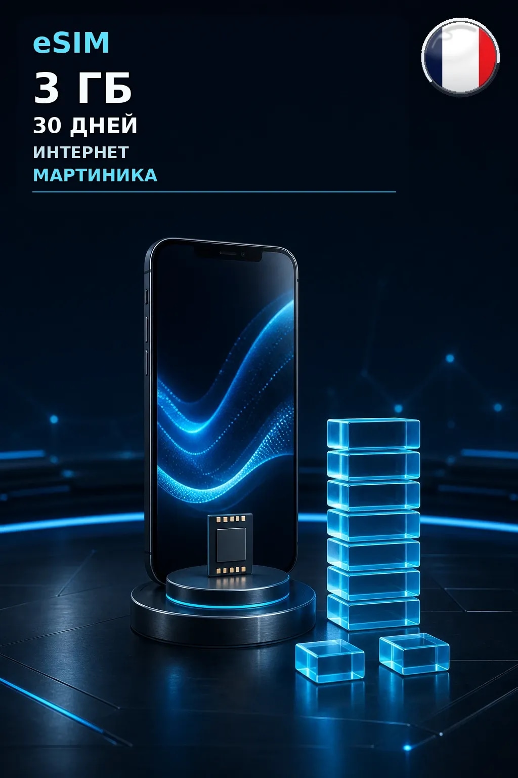 eSIM Мартиника — 3 ГБ, 30 дней — интернет