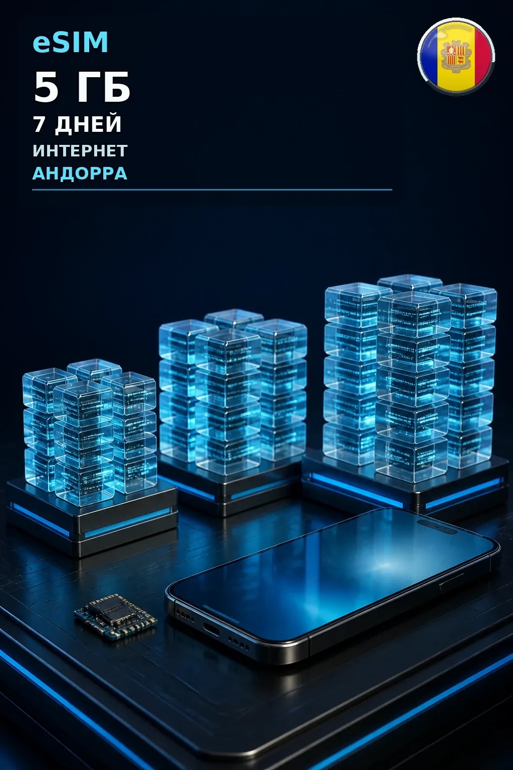 eSIM Андорра — 5 ГБ, 7 дней — интернет