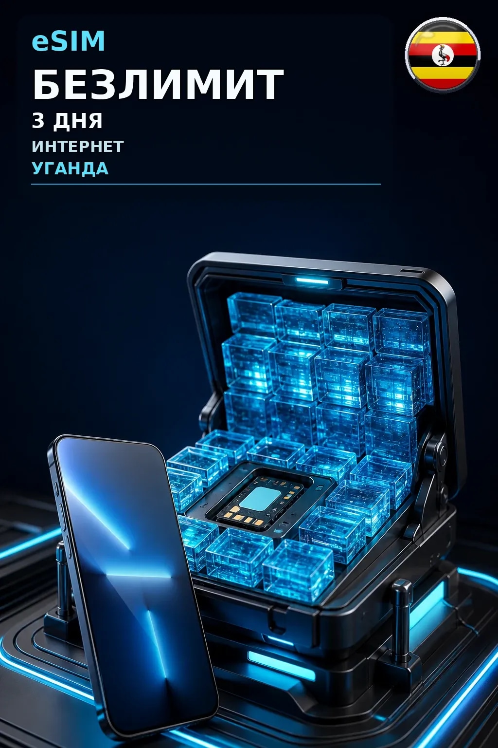eSIM Уганда — БЕЗЛИМИТ, 3 дня — интернет