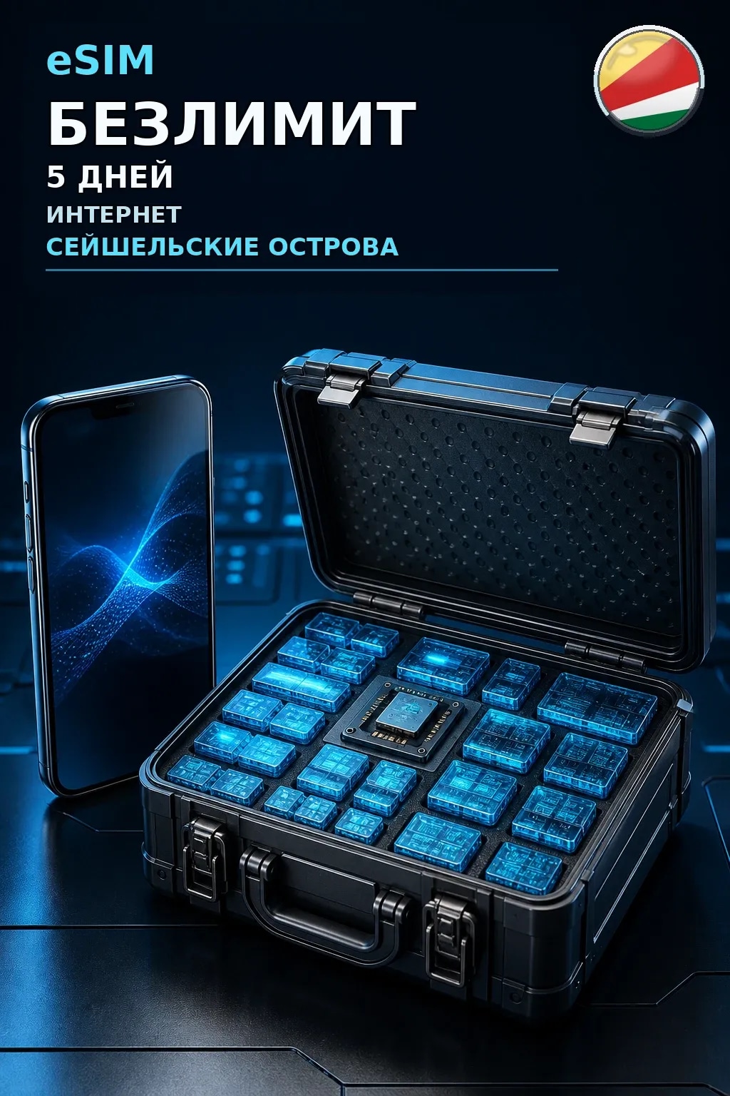 eSIM Сейшельские Острова — БЕЗЛИМИТ, 5 дней — интернет