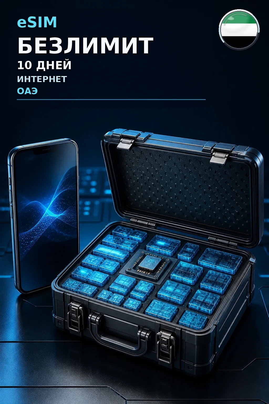 eSIM ОАЭ — БЕЗЛИМИТ, 10 дней — интернет