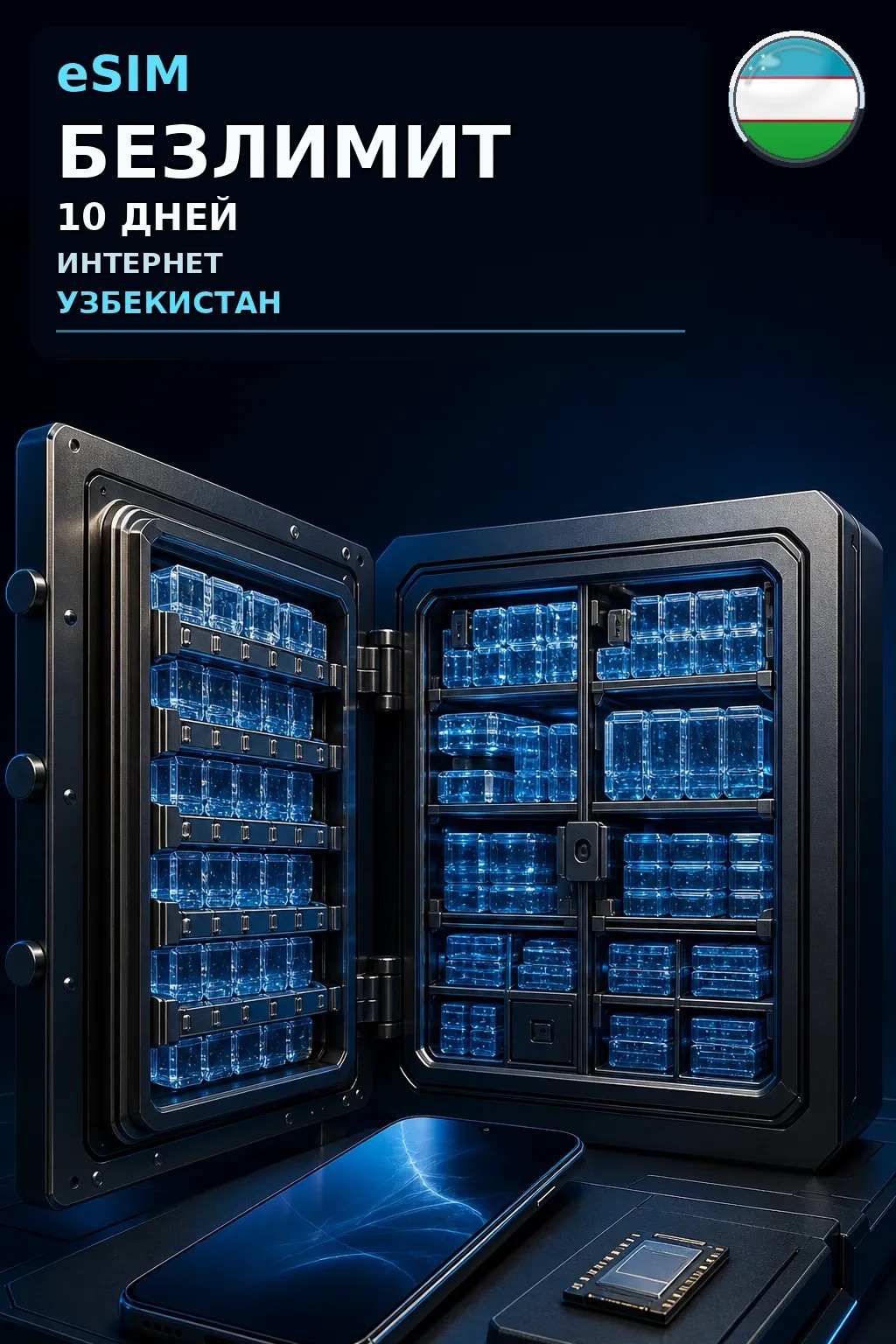 eSIM Узбекистан — БЕЗЛИМИТ, 10 дней — интернет