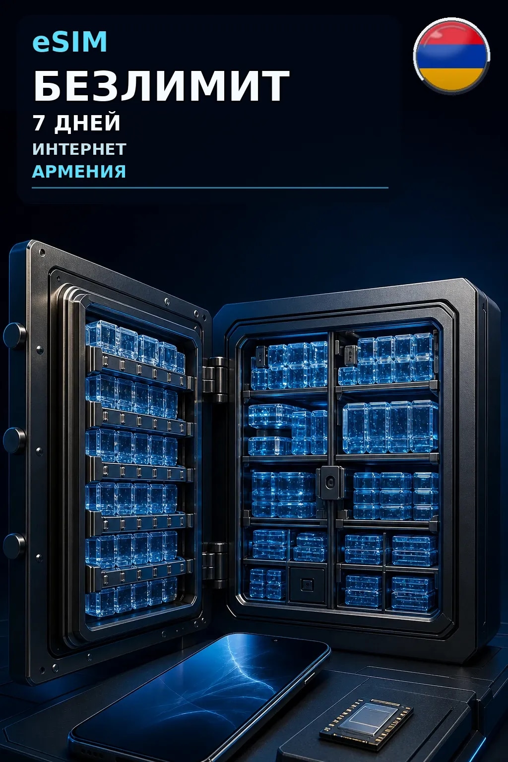 eSIM Армения — БЕЗЛИМИТ, 7 дней — интернет
