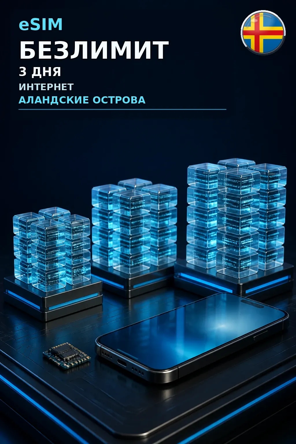 eSIM Аландские Острова — БЕЗЛИМИТ, 3 дня — интернет