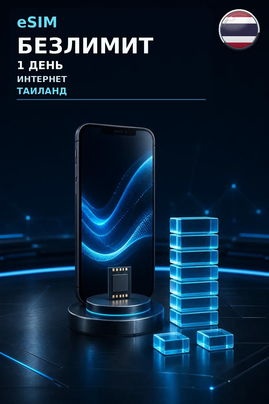 eSIM Таиланд — БЕЗЛИМИТ, 1 день — интернет