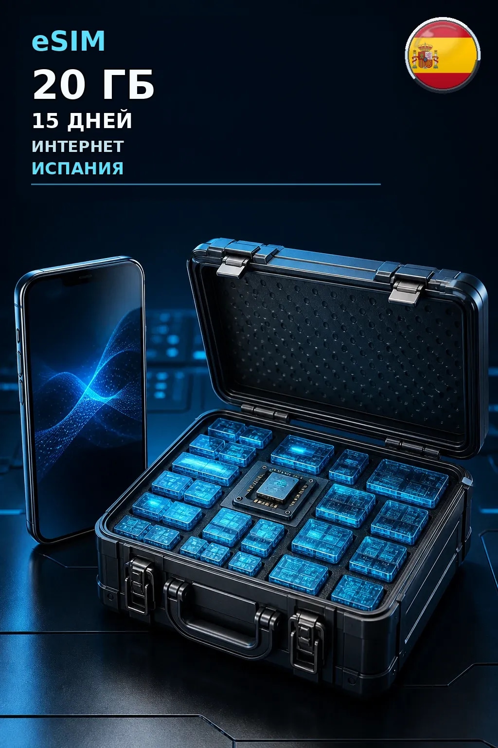 eSIM Испания — 20 ГБ, 15 дней — интернет