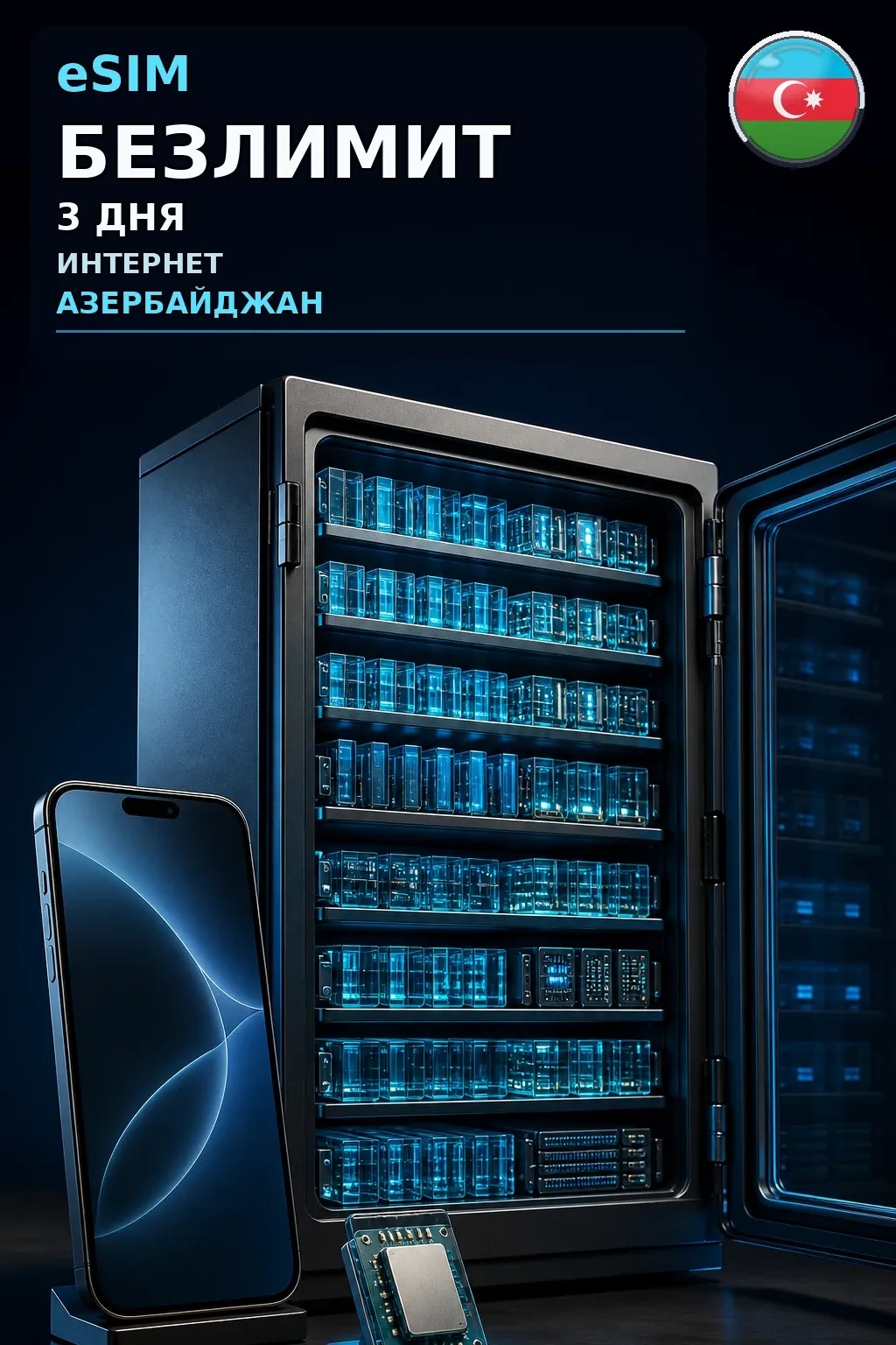 eSIM Азербайджан — БЕЗЛИМИТ, 3 дня — интернет