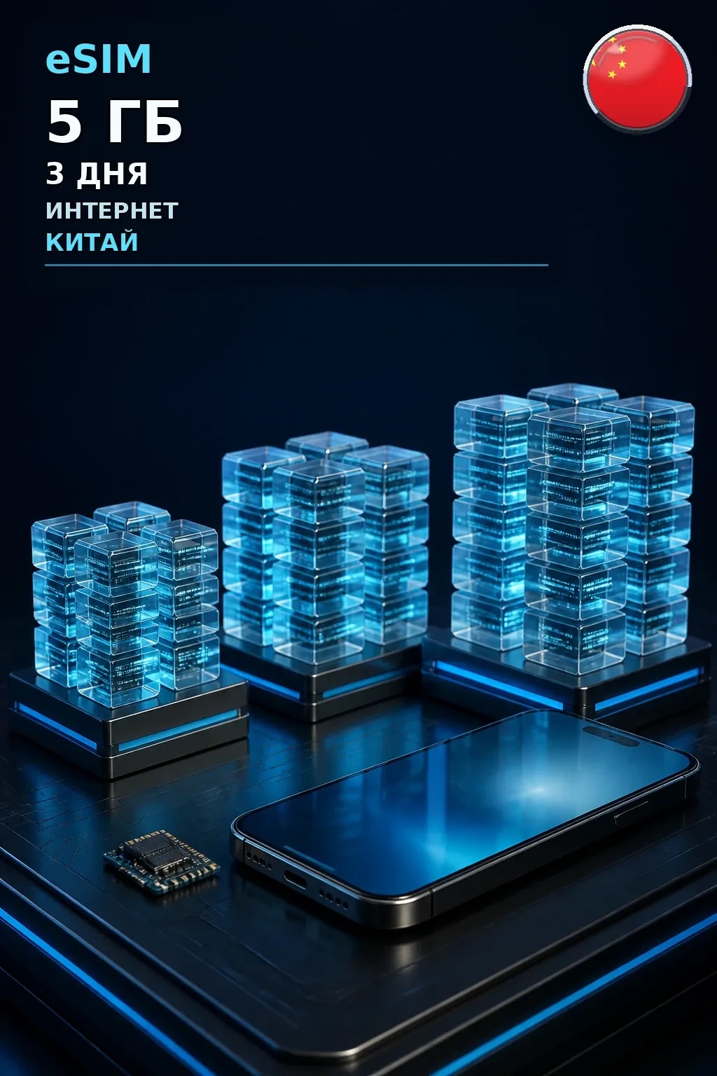 eSIM Китай — 5 ГБ, 3 дня — интернет
