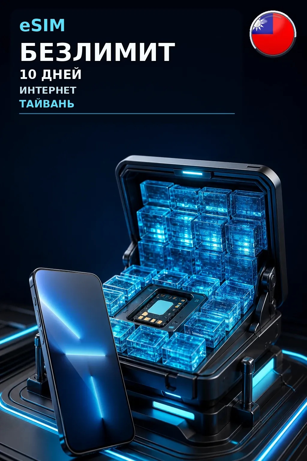 eSIM Тайвань — БЕЗЛИМИТ, 10 дней — интернет