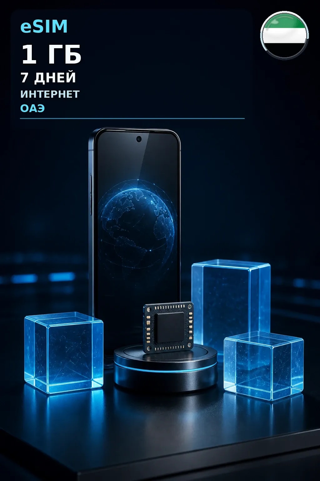 eSIM ОАЭ — 1 ГБ, 7 дней — интернет