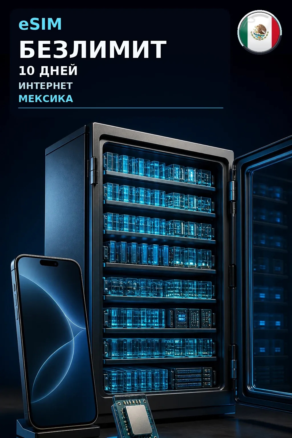eSIM Мексика — БЕЗЛИМИТ, 10 дней — интернет