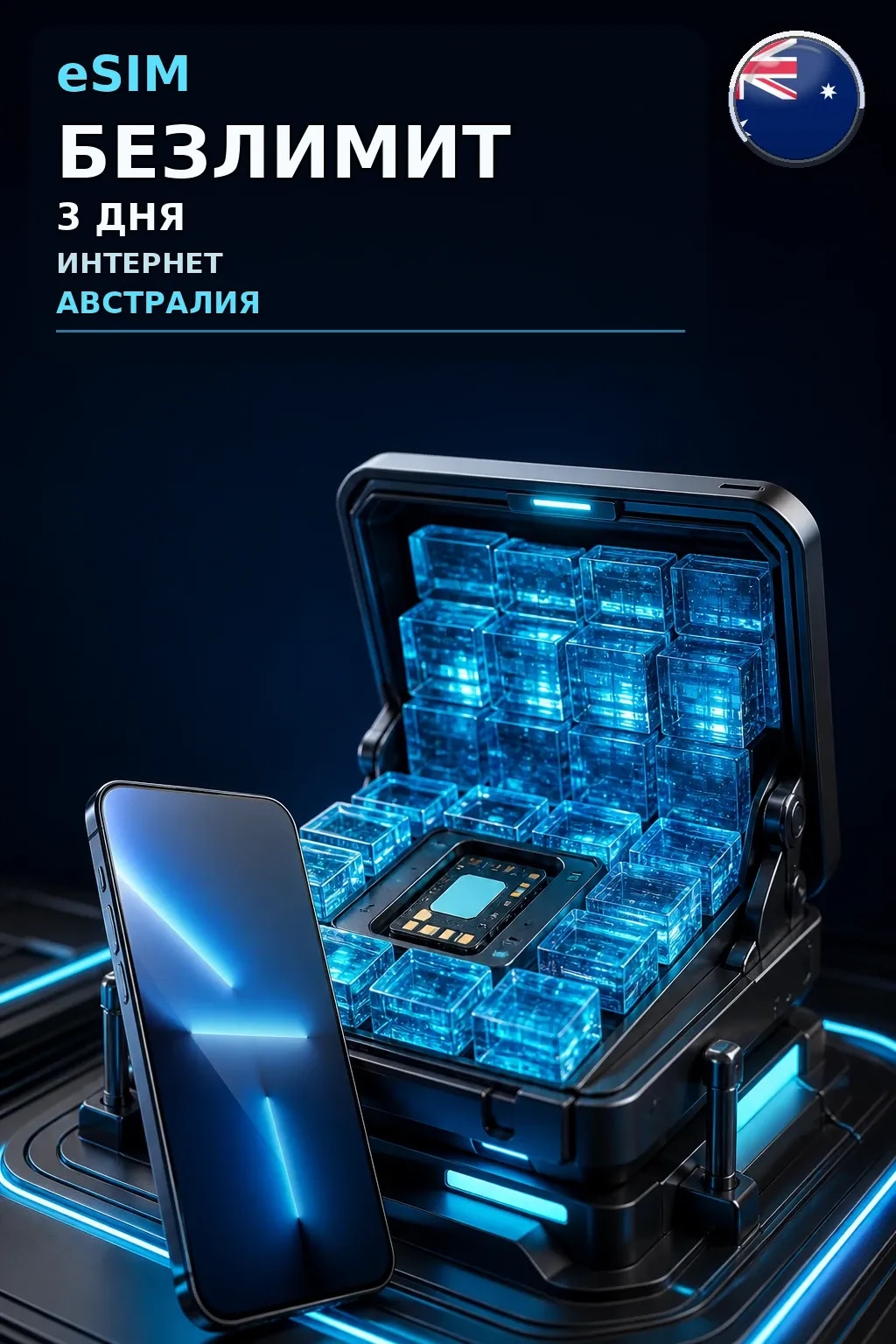 eSIM Австралия — БЕЗЛИМИТ, 3 дня — интернет