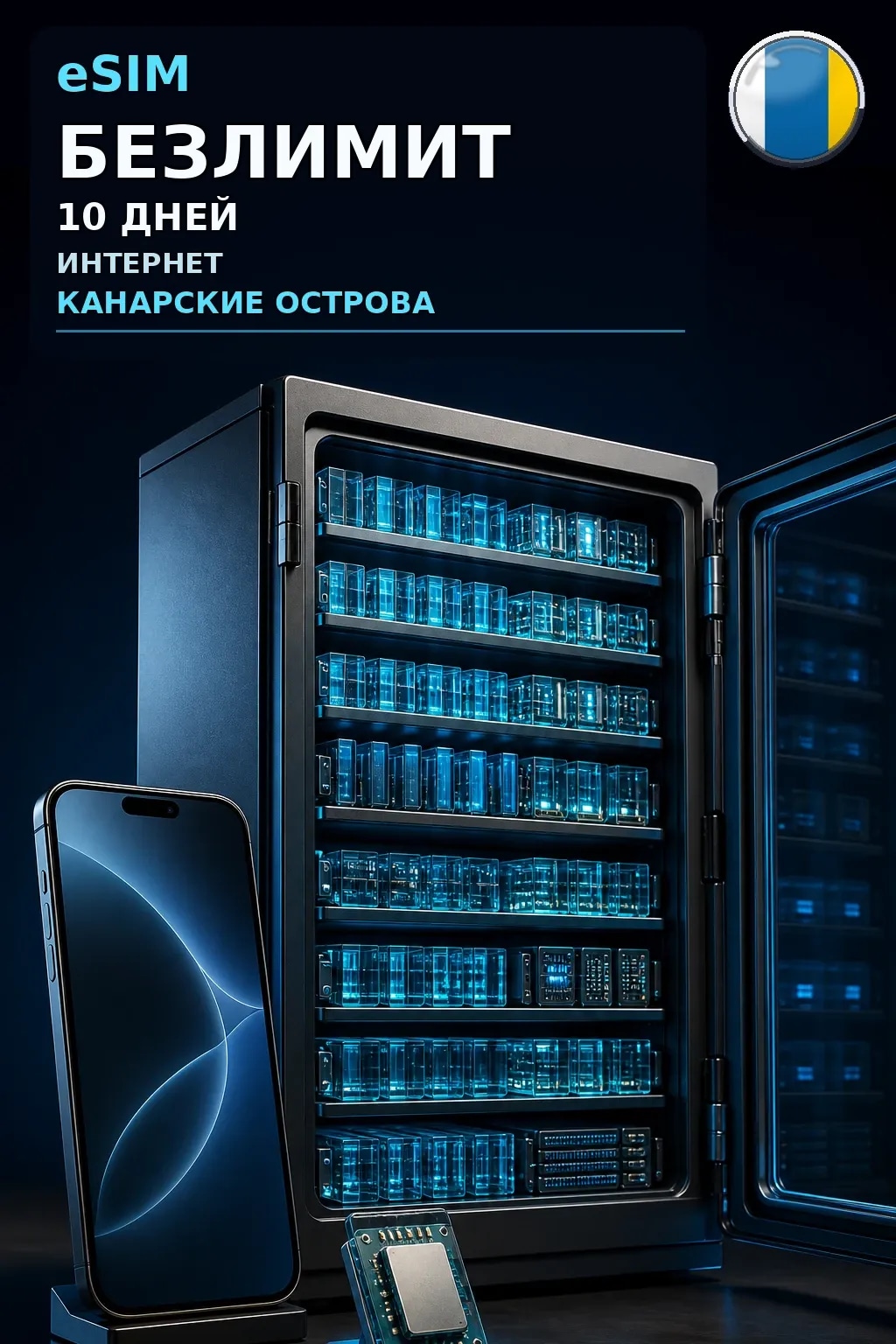 eSIM Канарские Острова — БЕЗЛИМИТ, 10 дней — интернет