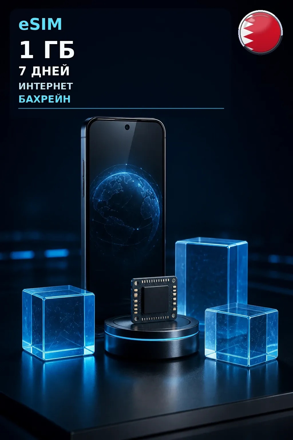 eSIM Бахрейн — 1 ГБ, 7 дней — интернет