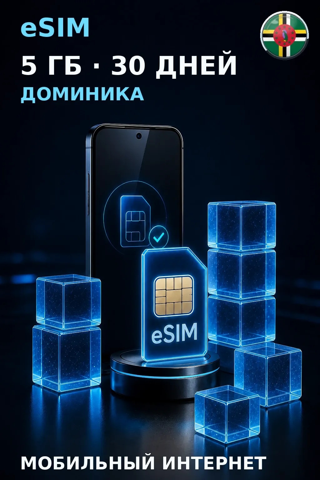 eSIM Доминика — 5 ГБ, 30 дней — интернет