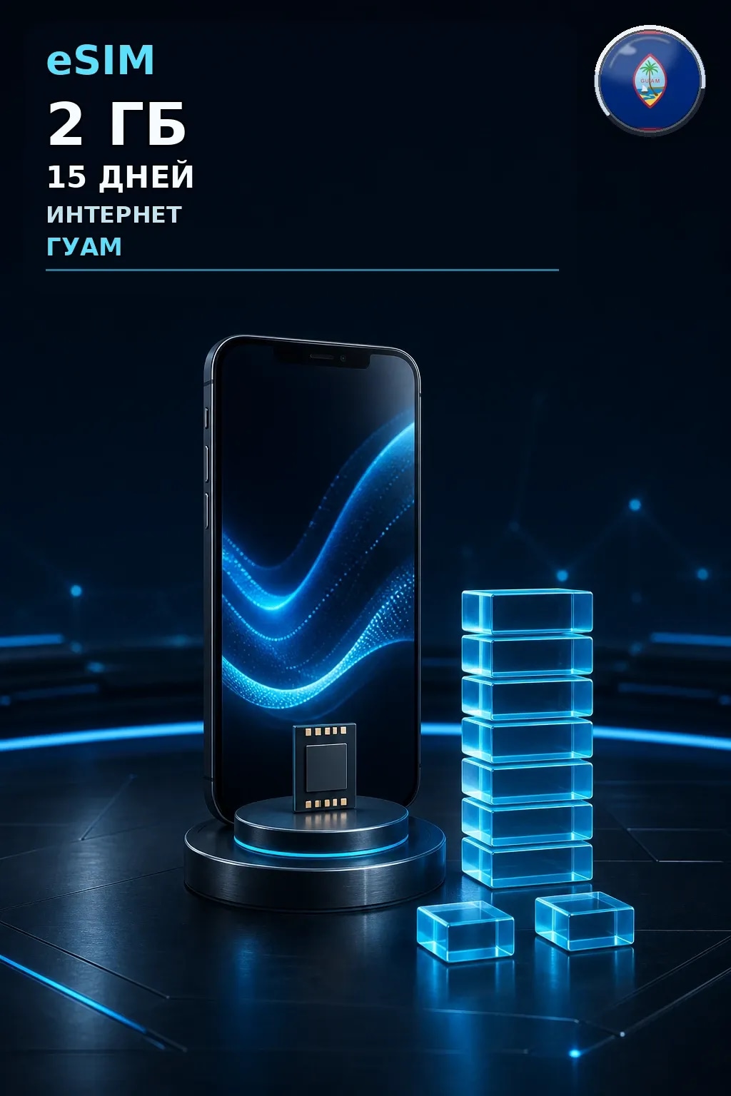 eSIM Гуам — 2 ГБ, 15 дней — интернет